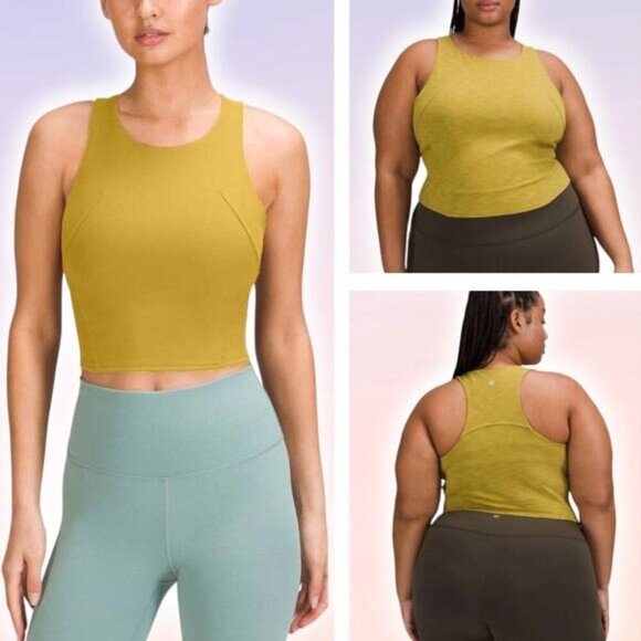 LULULEMON Invigorate Training Tank Top Sz 4 Heathered Auric Gold - Picture 1 of 5